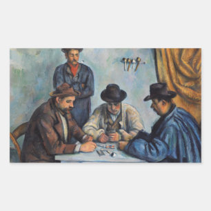 Paul Cezanne - The Card Players Rectangular Sticker