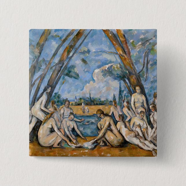Paul Cezanne - The Large Bathers 15 Cm Square Badge (Front)