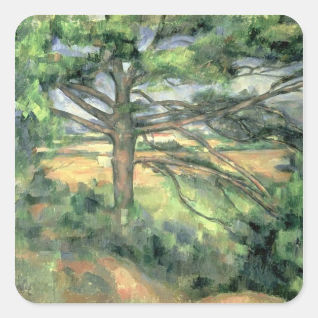 Paul Cezanne | The Large Pine, 1895-97 Square Sticker (Front)