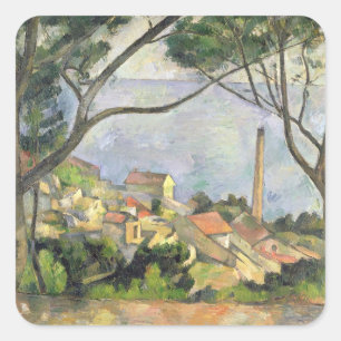 Paul Cezanne The Sea at l'Estaque, 1878 Square Sticker