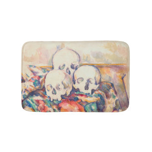 Paul Cezanne - The Three Skull Watercolor Bath Mat