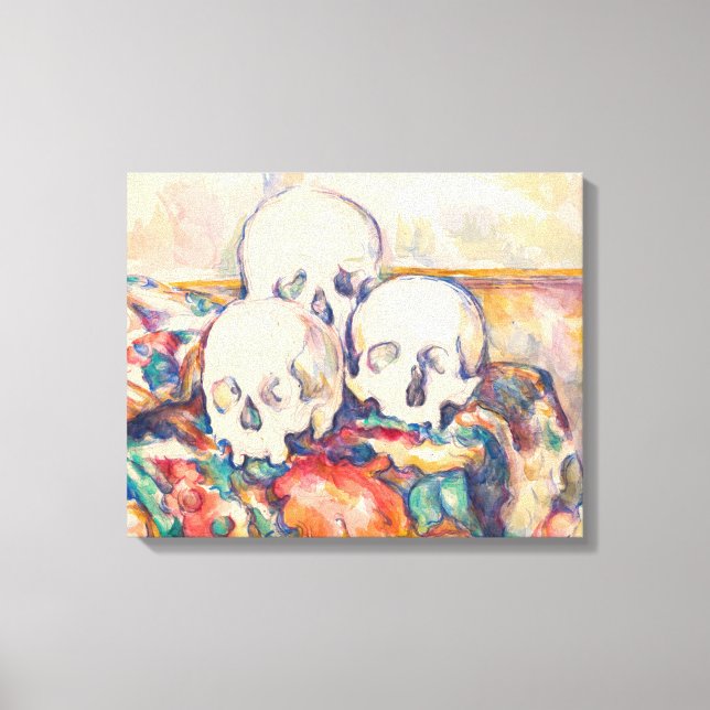 Paul Cezanne - The Three Skull Watercolor Canvas Print (Front)
