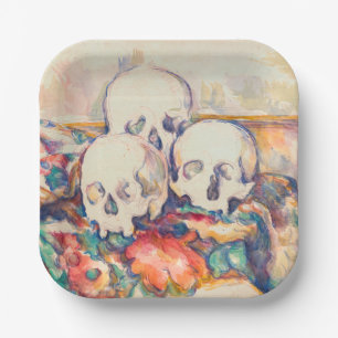 Paul Cezanne - The Three Skull Watercolor Paper Plate