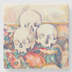 Paul Cezanne - The Three Skull Watercolor Stone Coaster