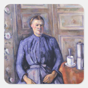 Paul Cezanne   Woman with a Coffee Pot, c.1890-95 Square Sticker