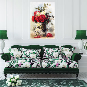 Paul-De-Longpre Red Roses Bouquet, Resizable Poster