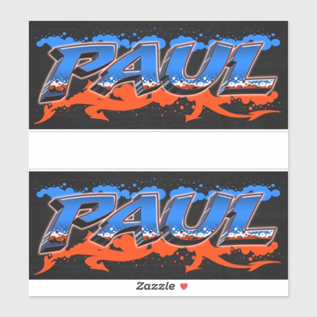 Paul First Name Graffiti Sticker (Sheet)