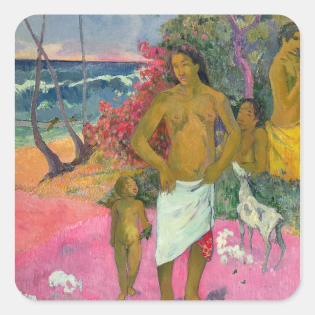 Paul Gauguin | A Walk by the Sea, 1902 Square Sticker (Front)