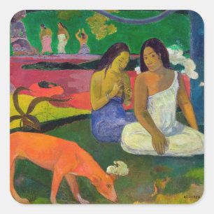 Paul Gauguin   Arearea (The Red Dog), 1892 Square Sticker