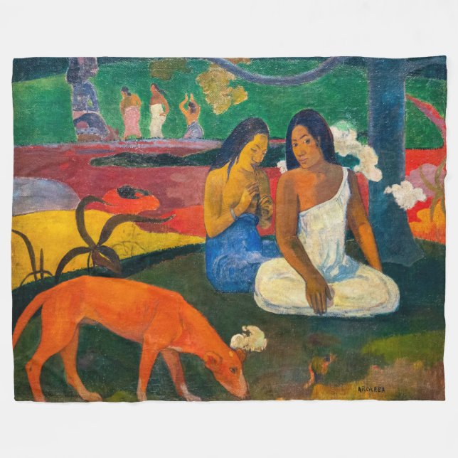 Paul Gauguin - Arearea / The Red Dog Fleece Blanket (Front (Horizontal))
