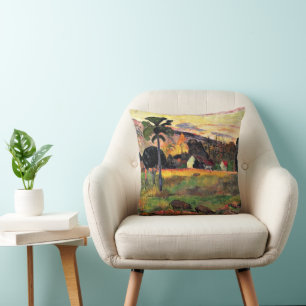 Paul Gauguin art: Come Here, Road in Tahiti, Cushion