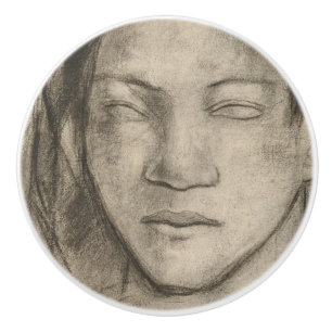Paul Gauguin Art - Tahitian Polynesian Girl Museum Ceramic Knob