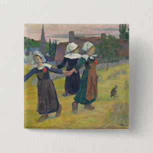 Paul Gauguin   Breton Girls Dancing, Pont-Aven, 18 15 Cm Square Badge
