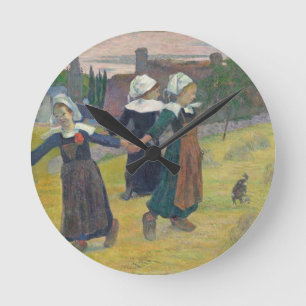 Paul Gauguin   Breton Girls Dancing, Pont-Aven, 18 Round Clock