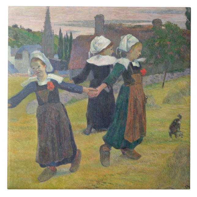Paul Gauguin | Breton Girls Dancing, Pont-Aven, 18 Tile (Front)