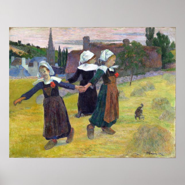 Paul Gauguin Breton Girls Dancing, Pont-Aven Poster (Front)