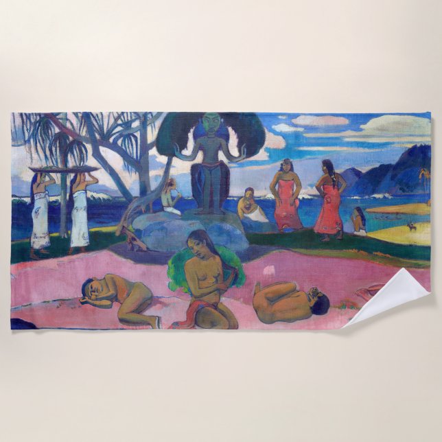 Paul Gauguin - Day of the God / Mahana no atua Beach Towel (Front)
