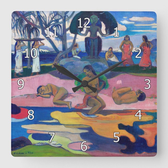 Paul Gauguin - Day of the God / Mahana no atua Square Wall Clock (Front)