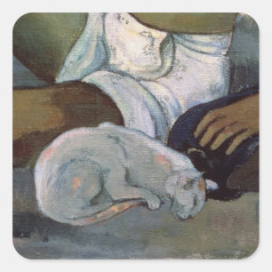 Paul Gauguin Eiaha Ohipa or Tahitians in a Room, Square Sticker