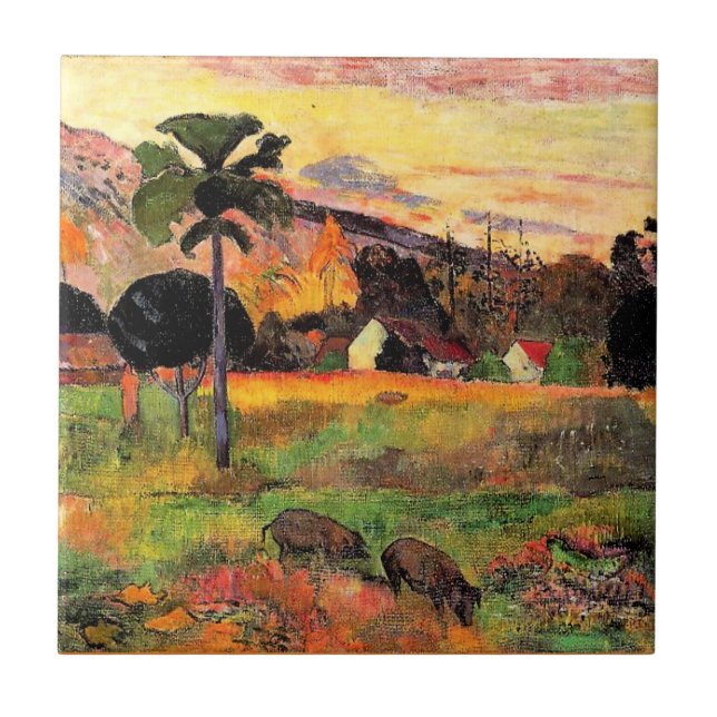 Paul Gauguin famous painting, Come Here, Tile (Front)