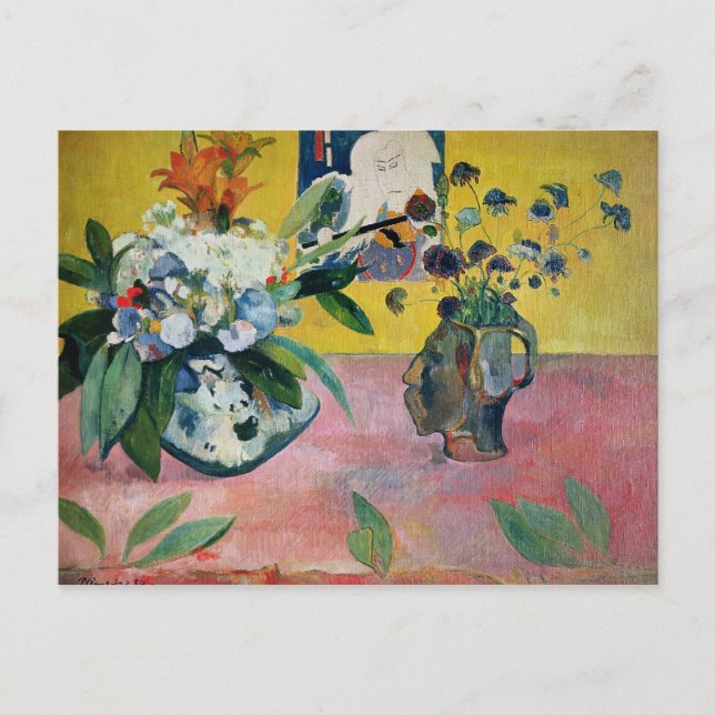Paul Gauguin | Flowers and a Japanese Print, 1889 Postcard (Front)