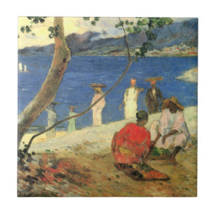 Paul Gauguin Fruit carriers at Turin Cove, or Seas Tile
