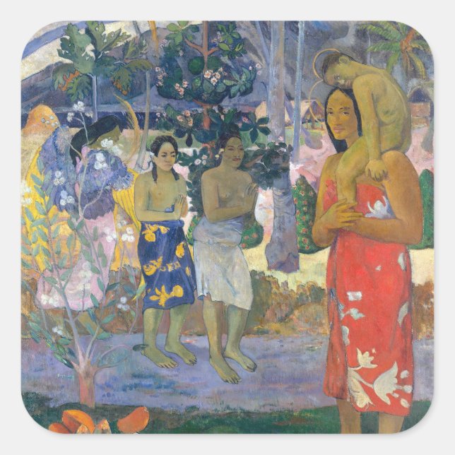 Paul Gauguin - Hail Mary / Ia Orana Maria Square Sticker (Front)