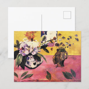 Paul Gauguin Head-Shaped Vase and Japanese Woodcut Postcard