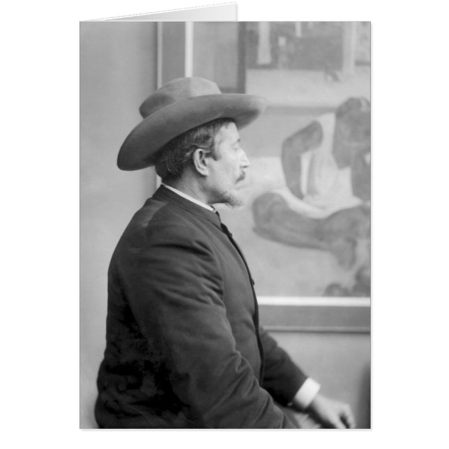 Paul Gauguin in front of his canvases (Front)