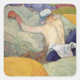 Paul Gauguin   In the Heat, or The Pigs, 1888 Square Sticker