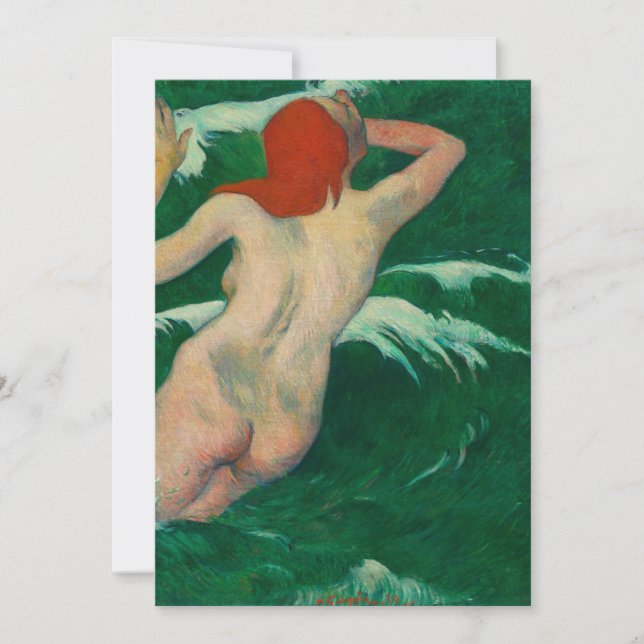 Paul Gauguin In the Waves (Dans les Vagues) Invitation (Front)