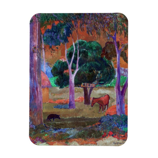 Paul Gauguin - Landscape with a Pig and a Horse Magnet (Vertical)