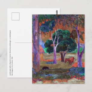 Paul Gauguin - Landscape with a Pig and a Horse Postcard