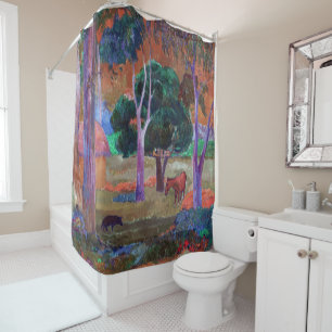 Paul Gauguin - Landscape with a Pig and a Horse Shower Curtain