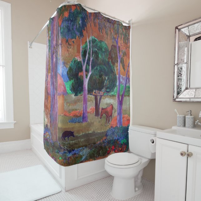 Paul Gauguin - Landscape with a Pig and a Horse Shower Curtain (In Situ)