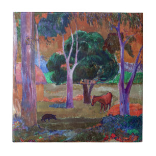 Paul Gauguin - Landscape with a Pig and a Horse Tile