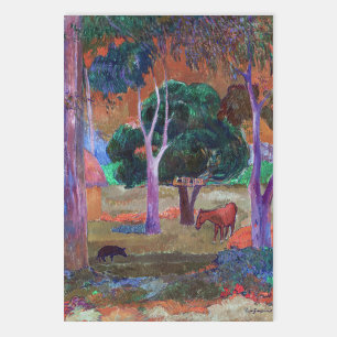 Paul Gauguin - Landscape with a Pig and a Horse Wrapping Paper Sheet