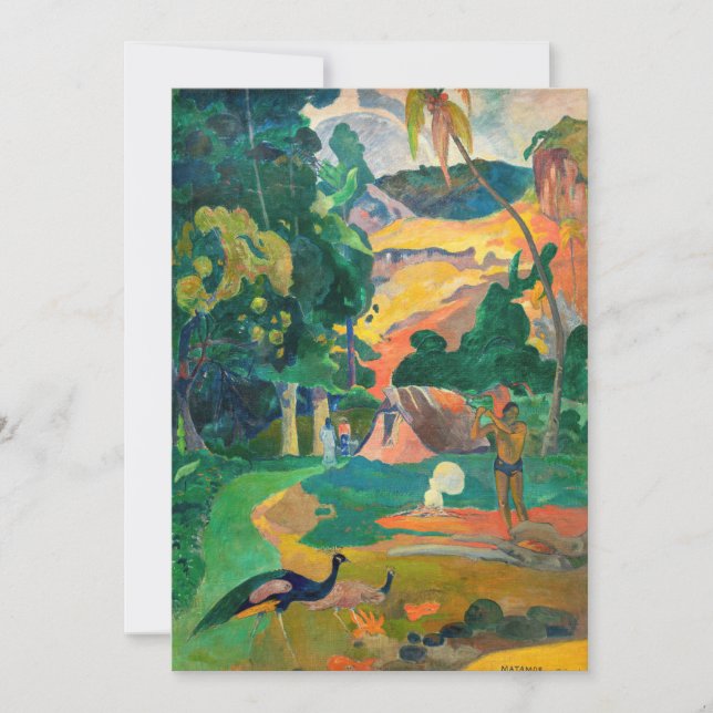 Paul Gauguin - Landscape with Peacocks / Matamoe Invitation (Front)