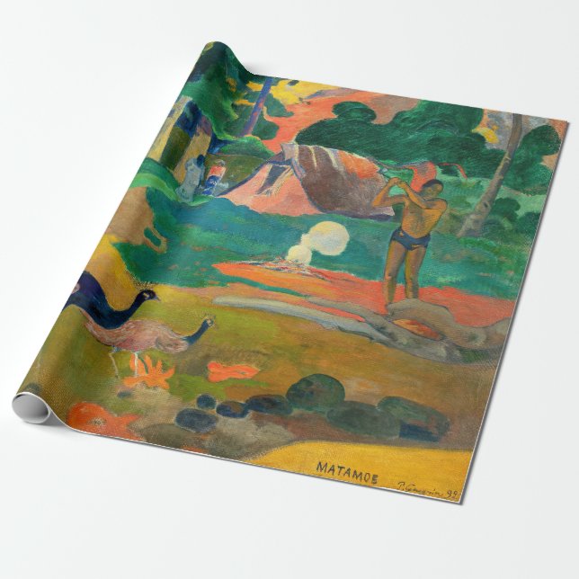 Paul Gauguin - Landscape with Peacocks / Matamoe Wrapping Paper (Unrolled)