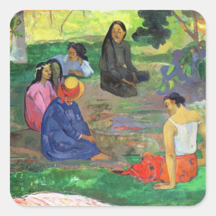 Paul Gauguin Les Parau Parau , or Conversation, Square Sticker