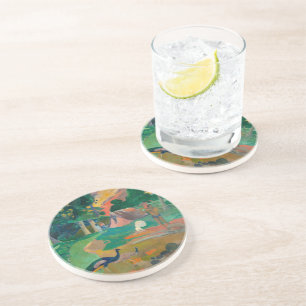 Paul Gauguin Matamoe Landscape with Peacocks Coaster