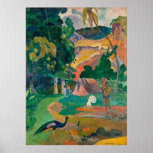 Paul Gauguin Matamoe Landscape with Peacocks Poster