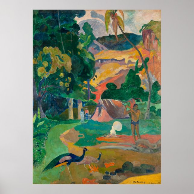 Paul Gauguin Matamoe Landscape with Peacocks Poster (Front)