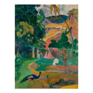 Paul Gauguin Matamoe Landscape with Peacocks Poster