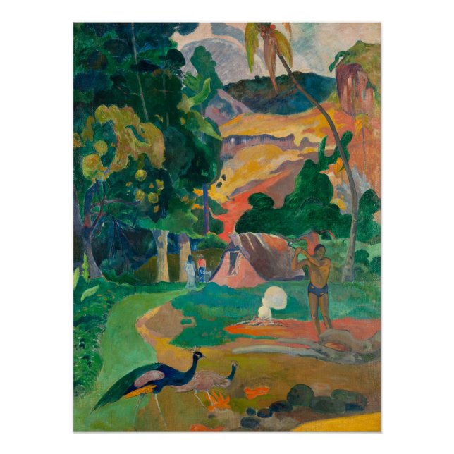 Paul Gauguin Matamoe Landscape with Peacocks Poster (Front)