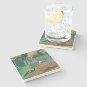 Paul Gauguin Matamoe Landscape with Peacocks Stone Coaster