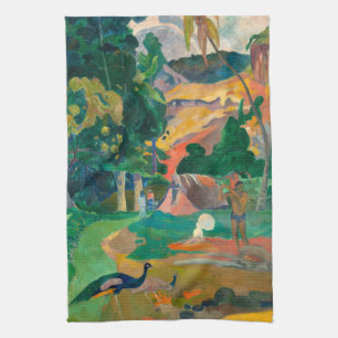 Paul Gauguin Matamoe, Landscape with Peacocks Tea Towel