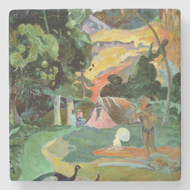 Paul Gauguin | Matamoe or, Landscape with Peacocks Stone Coaster (Front)