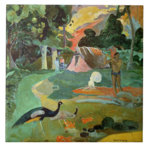 Paul Gauguin Matamoe or, Landscape with Peacocks Tile