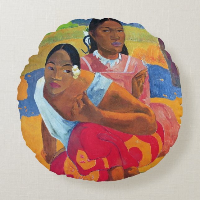 Paul Gauguin | Nafea Faaipoipo (When are you Getti Round Cushion (Front)